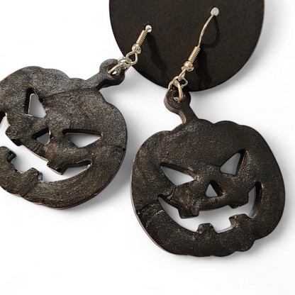 Jack-ho-lantern Earrings - Smokey Black