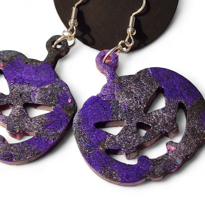 Jack-ho-lantern Earrings - Smokey Purples