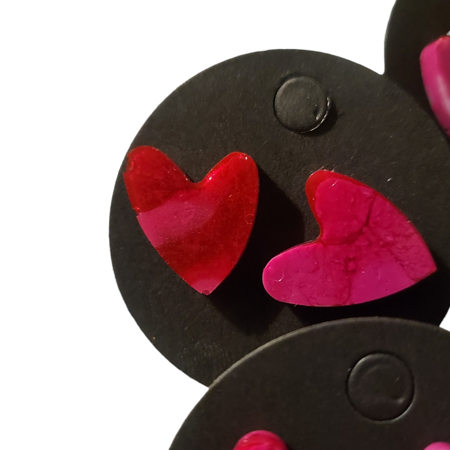 Heart Studs - Mixed Pink