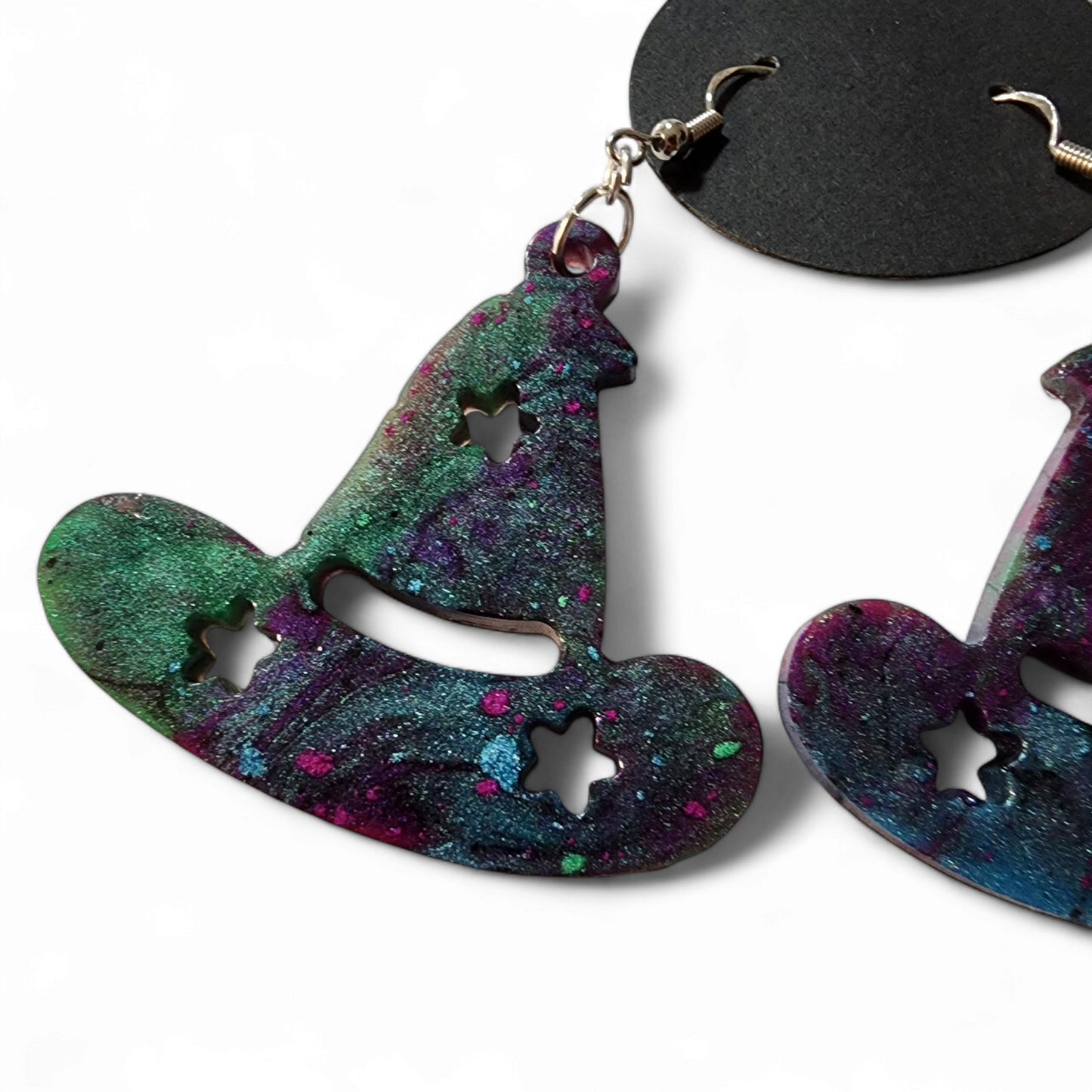 Wizard Hat Earrings - Algae & Purple