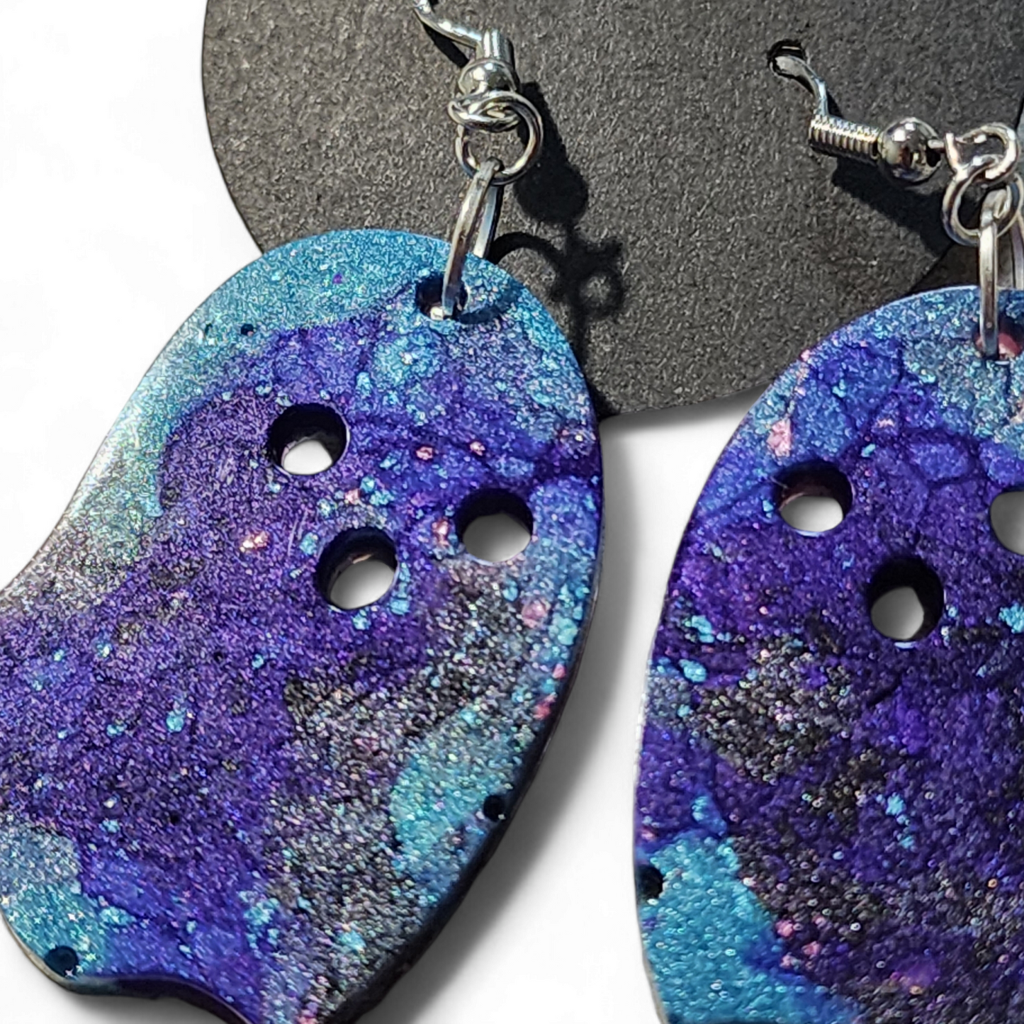 Ghost Earrings - Smokey Purples & Blue