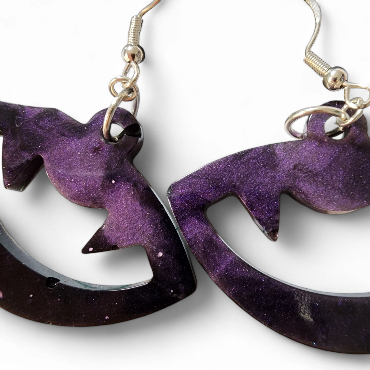 Vampire Smile Earrings - Purple & Black