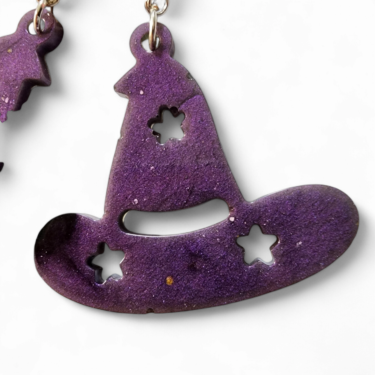 Wizard Hat Earrings - Smokey Purple