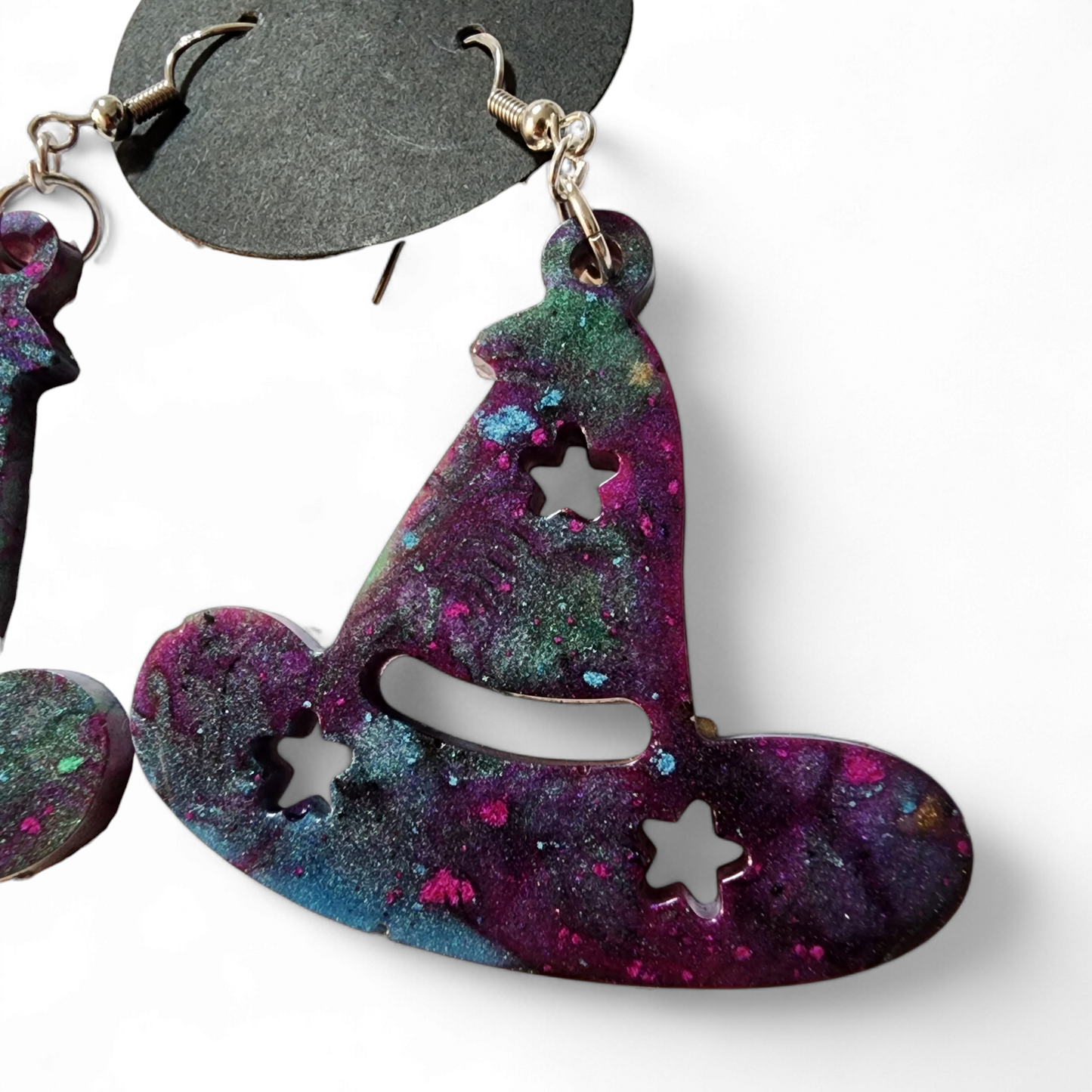 Wizard Hat Earrings - Algae & Purple