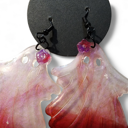 Ghost Mama Earrings - Bloody White w/ Flower