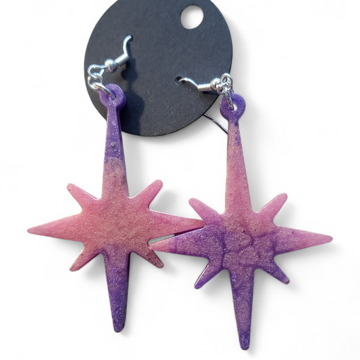 Pointed Star Earrings - Lavender Sunset