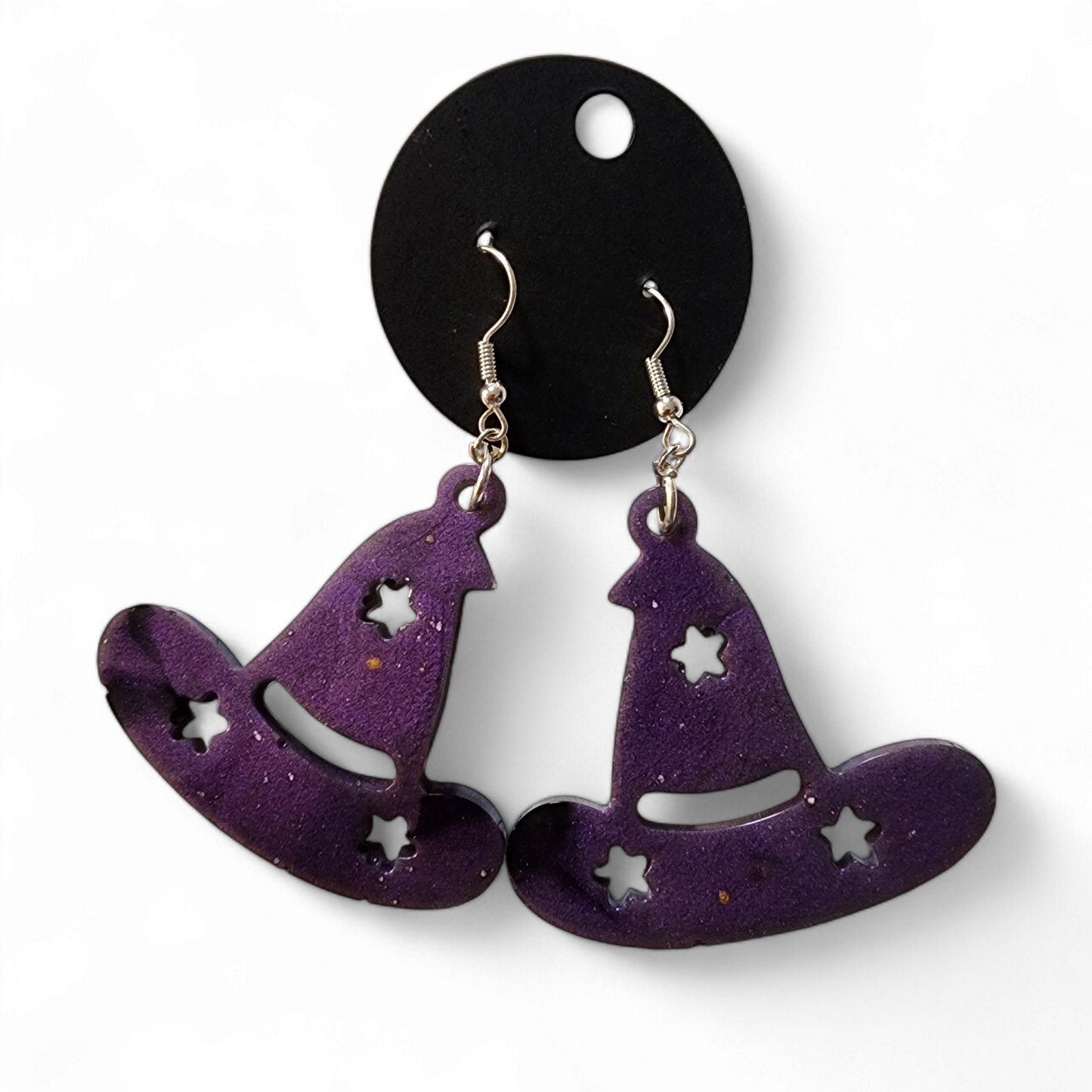 Wizard Hat Earrings - Smokey Purple