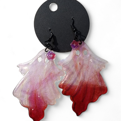 Ghost Mama Earrings - Bloody White w/ Flower