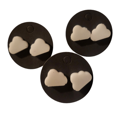 Cute Cloud Studs - White