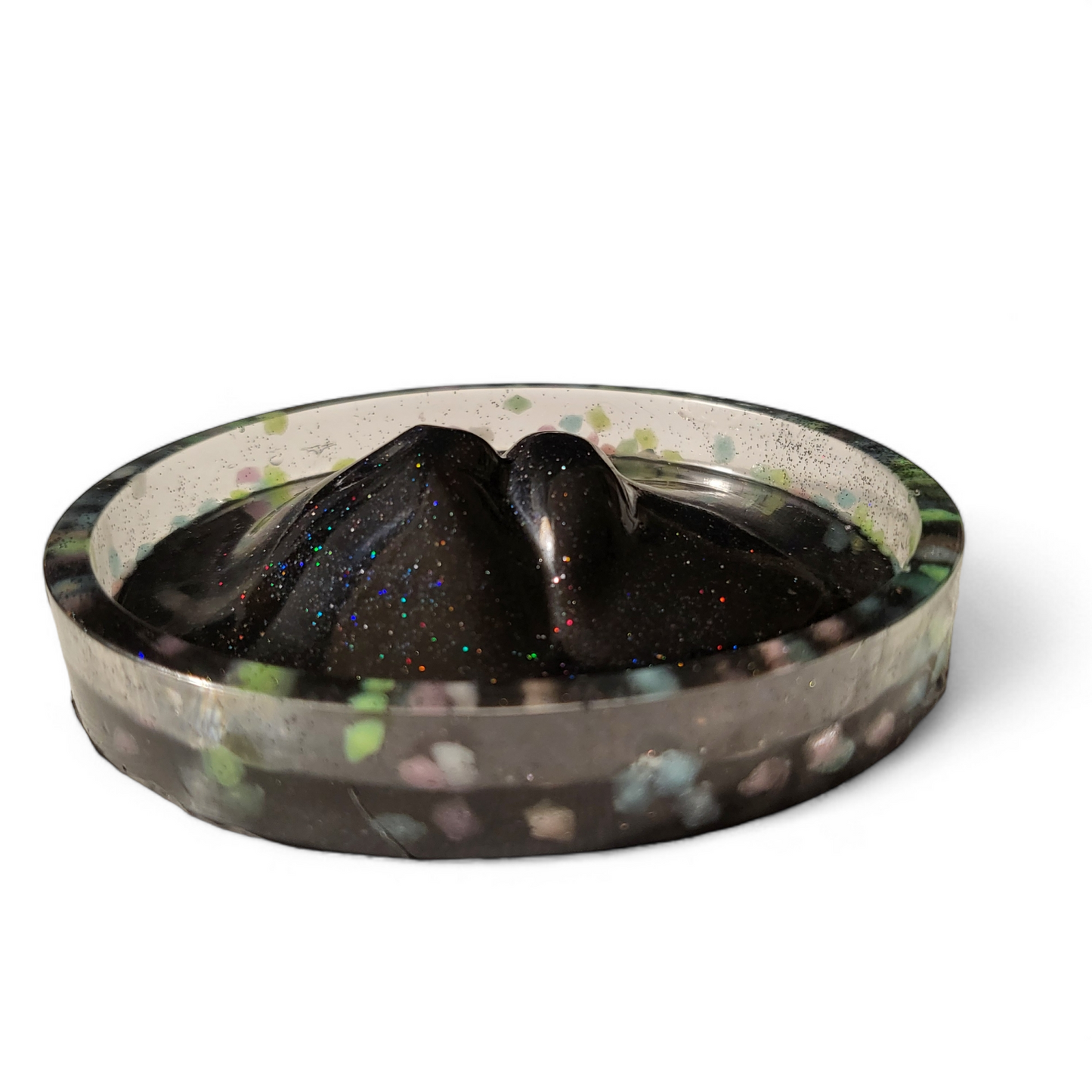 Lips Incense Holder - Black Glitter w/ UV