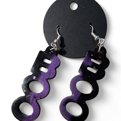 Boo Earrings - Black & Purple