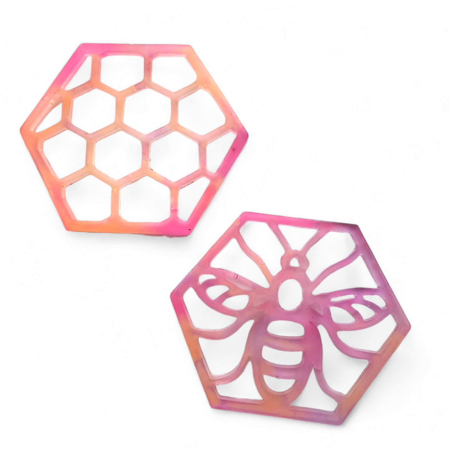 Bee Coaster Set - Jelly Pink and Orange