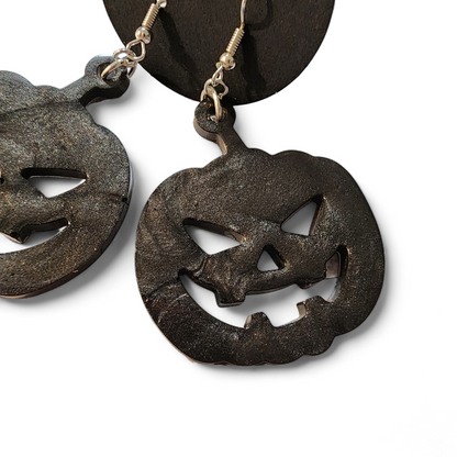 Jack-ho-lantern Earrings - Smokey Black