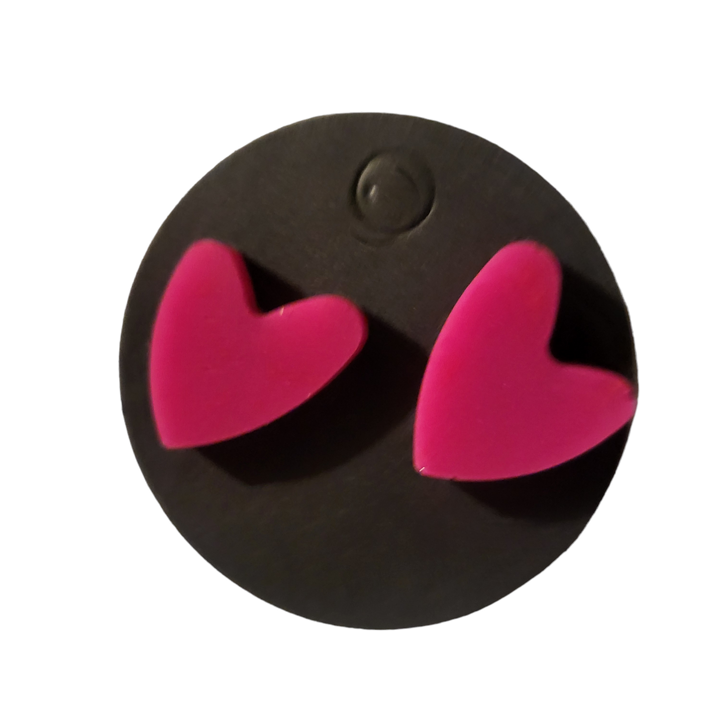 Heart Studs - Bright Pink