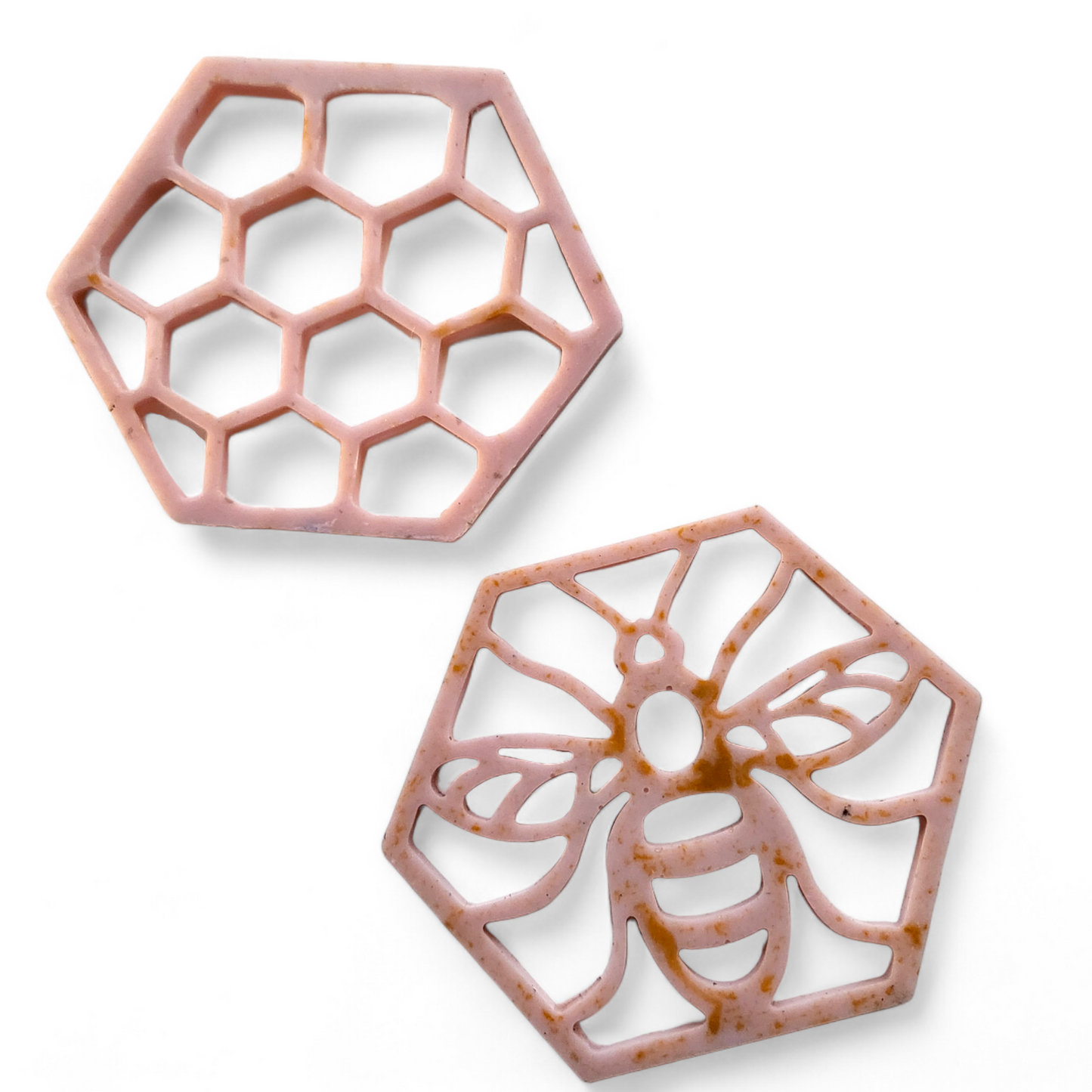 Bee Coaster Set - Neutral Pink