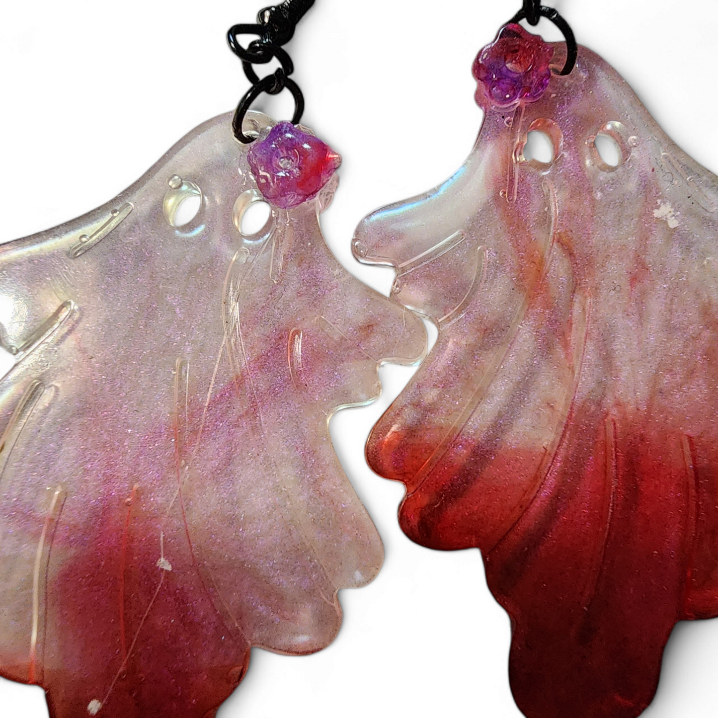 Ghost Mama Earrings - Bloody White w/ Flower