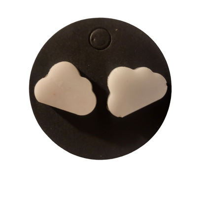 Cute Cloud Studs - White