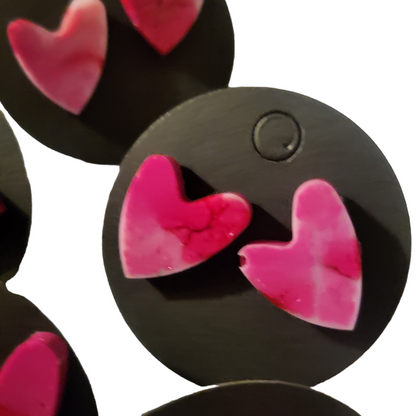 Heart Studs - Mixed Pink