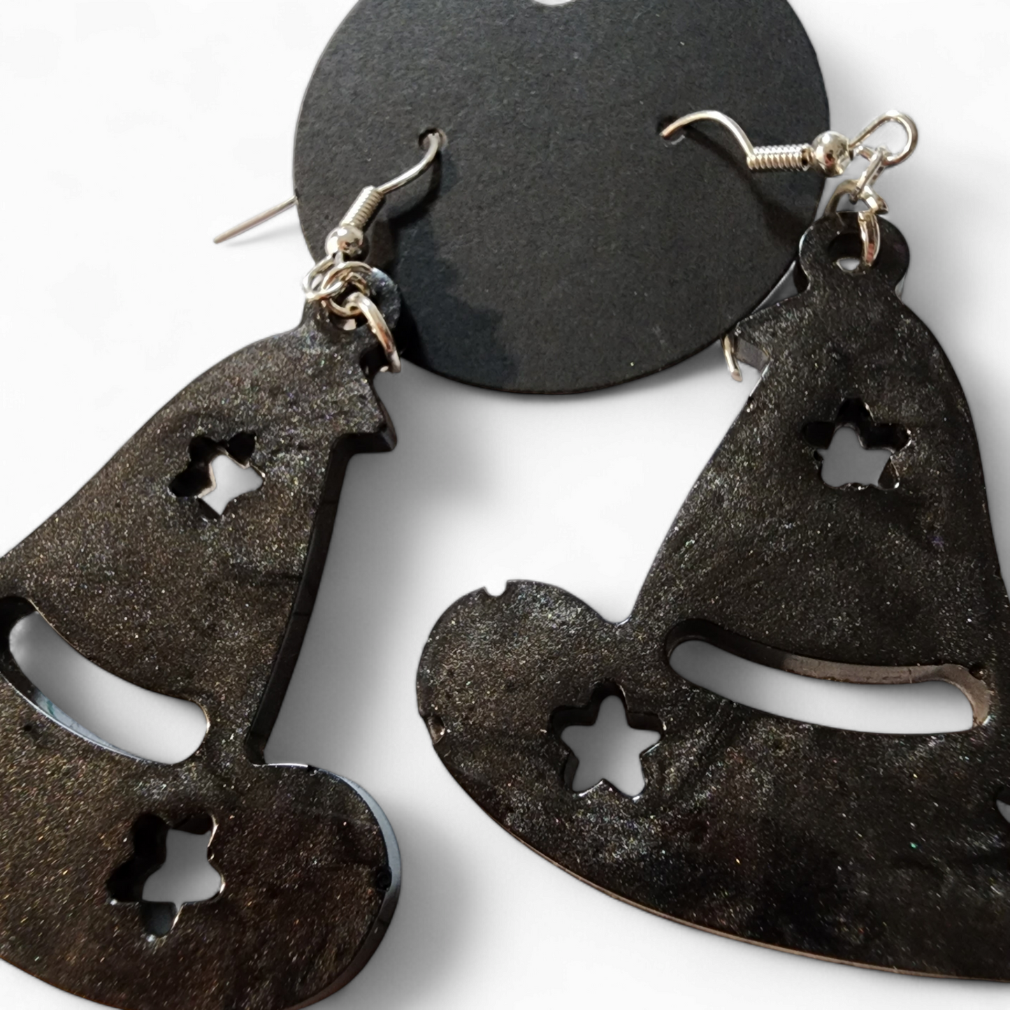 Wizard Hat Earrings - Smokey Black