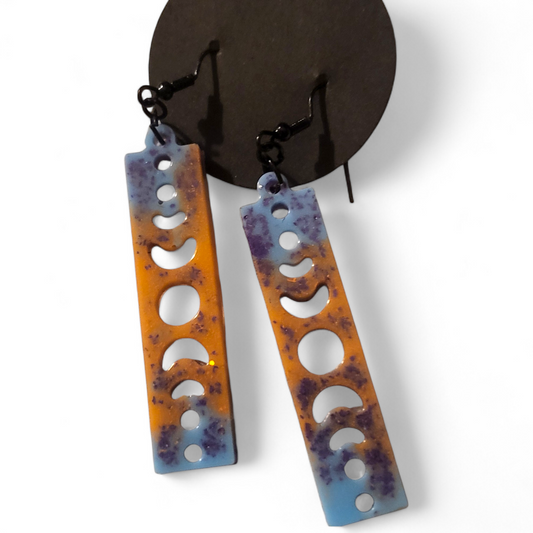 Moon Phases Earrings - Bright Pastels