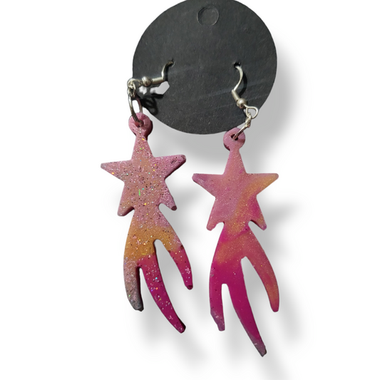 Shooting Star Earring - Sunset Glitter